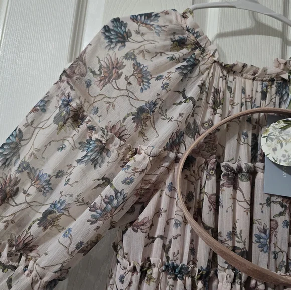 NWT Nicola Bathie/Antonio Melani Claire Floral Chiffon Tiered Ruffle Midi Dress. - Picture 4 of 16